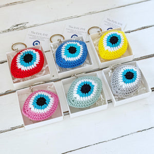 Mini Evil Eye Crochet Keychain - Handmade Nazar Boncuk Protection Amul ...
