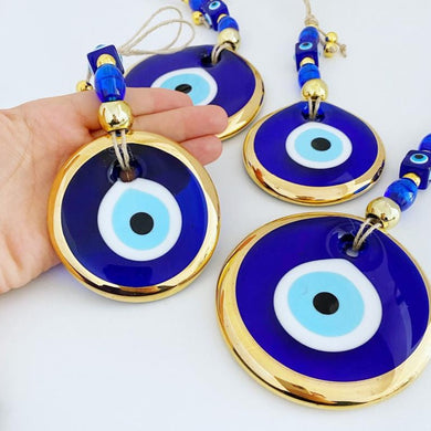 Gold Evil Eye Wall Hanging, Evil Eye Bead, Christmas Tree Decoration Ornament