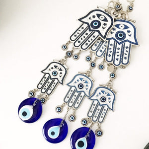 Hand of fatima wall decor with evil eye beads - Evileyefavor