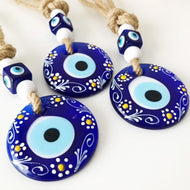Hand painted evil eye wall hanging - Evileyefavor