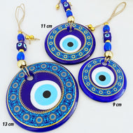 Evil Eye Wall Hanging, Patterned Wall Hanging, Painted Evil Eye Home Decor (9-13cm)