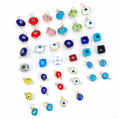 Glass Evil Eye Charm, 5 pcs, Murano Evil Eye Bead, Evil Eye Pendant