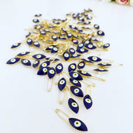 10 pcs Blue Evil Eye Bead, Evil Eye Safety Pin, Greek Evil Eye Bead, New Baby Gift