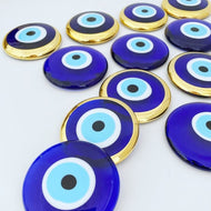 Glass Evil Eye Beads,Gold Evil Eye Bead, Blue Evil Eye, Unique Wedding Favor,