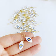 White Evil Eye Safety Pin, Lucky Evil Eye Pin, Wedding Invitation Pin