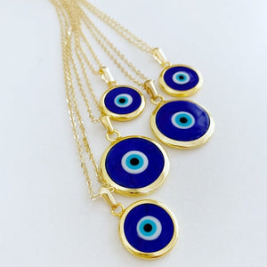 Blue Evil Eye Necklace, Blue Murano Evil Eye Bead, Turkish Evil Eye Necklace - Evileyefavor