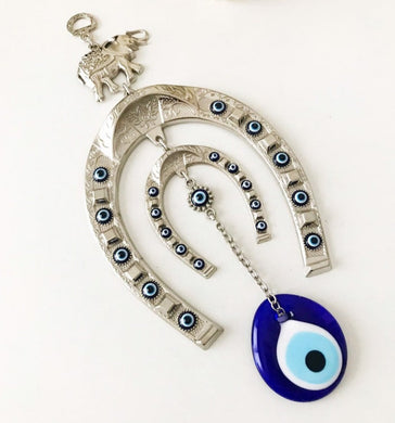 Good luck horseshoe evil eye wall hanging - Evileyefavor