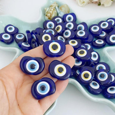 10 pcs Blue Evil Eye Bead, Resin Evil Eye Charm, Evil Eye Bulk Gift, Greek Evil Eye