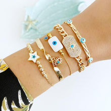 Gold Chain Bracelet, Evil Eye Bracelet, Zircon Star Bracelet, Evil Eye Jewelry