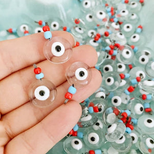 Clear Evil Eye Beads, evil eye charm, murano glass beads – Evileyefavor