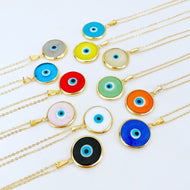 Evil Eye Necklace, Glass Murano Pendant, Lucky Charm Necklace, Handmade