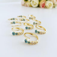 Evil eye ring, zircon evil eye charm ring, gold ring