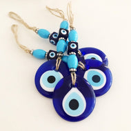Evil eye wall hanging with blue evil eye beads - Evileyefavor