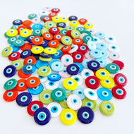 Murano Evil Eye Cabochons, 15mm Murano Evil Eye Bead, Glass Evil Eye Cab
