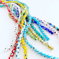 6mm to 12mm evil eye beads, Round Glass Evil Eye Beads, DIY Jewelry Supplies - Evileyefavor