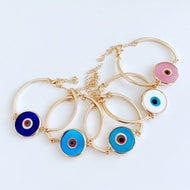 Murano Glass Evil Eye Bracelet, Handmade Murano