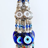 Evil Eye Wall Decor, Creamy Charm Wall Hanging, Greek Evil Eye Wall Hanging