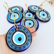 Blue Evil Eye Bead, 8.5cm, Patterned Evil Eye Bead