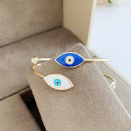 Elegant Cuff Bracelet, Evil Eye Bracelet, Gold Cuff Bracelet