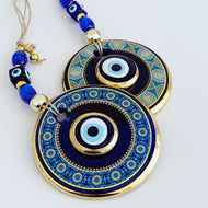Blue Evil Eye Wall Hanging, Patterned Wall Hanging, Evil Eye Home Decor - Evileyefavor