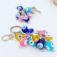 Rainbow Evil Eye Keychain, Evil Eye Key Chain, Resin Evil Eye Beads - Evileyefavor