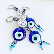 Blue Evil Eye Bead, Evil Eye Keychain, New Home Gift Keychain