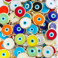 Handmade Glass Evil Eye Bead, Murano Evil Eye Charm, Evil Eye Jewelry Supply - Evileyefavor