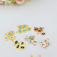 5 pcs Evil Eye Charm, Evil Eye Pendant, Rose Gold Charm, Evil Eye Supplies
