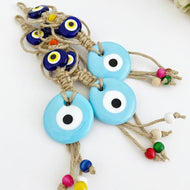 Evil Eye Wall Hanging, Macrame Wall Hanging, Blue Evil Eye Bead