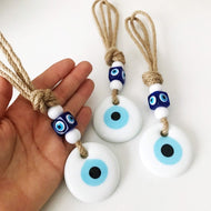 Macrame evil eye white wall hanging - Evileyefavor
