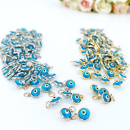 100 pc Evil Eye Beads, Turquoise Evil Eye Charm, 6mm, Evil Eye Pendant, DIY