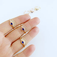 Evil Eye Ring, Adjustable Greek Ring, Protection Jewelry, Rose Gold Ring - Evileyefavor