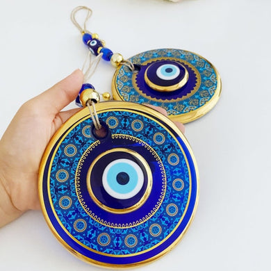 Large Evil Eye Wall Hanging, Patterned Evil Eye Wall Decor, Turkish Evil Eye