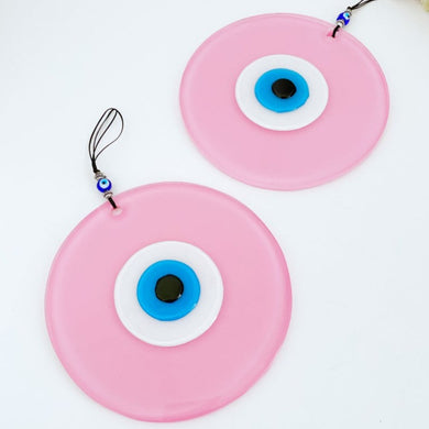 Evil Eye Wall Decor, Pink Evil Eye Glass Bead, Handmade Evil Eye Wall Hanging