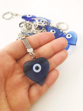 Blue murano evil eye keychain - Evileyefavor