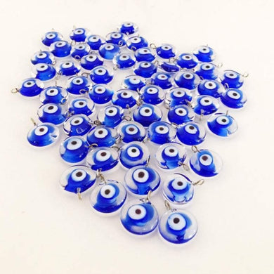 bulk glass nazar boncuk, blue evil eye charm - 100 pcs. - Evileyefavor