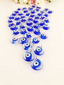 bulk glass nazar boncuk, blue evil eye charm - 100 pcs. - Evileyefavor
