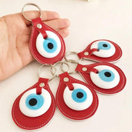 Evil eye red leather keychain - Evileyefavor