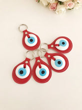Evil eye red leather keychain - Evileyefavor