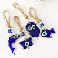 Blue Glass Evil Evil Eye Wall Hanging, Animal Wall Hanging - Evileyefavor