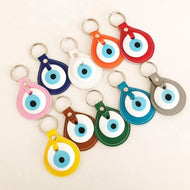 Evil eye elegant leather keychain - Evileyefavor