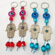 Hamsa greek nazar bead, lucky evil eye keychain - Evileyefavor