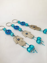 Hamsa greek nazar bead, lucky evil eye keychain - Evileyefavor