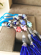Hamsa hand evil eye rear mirror charm - Evileyefavor
