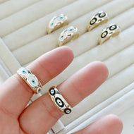 18K Gold Plated Ring, Greek Evil Eye Ring, Adjustable Gold Ring - Evileyefavor