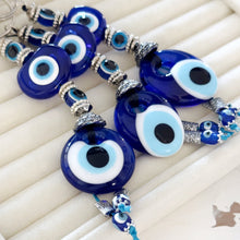 3 pcs Greek Evil Eye Key Chain, Baptism favors for Guests, Blue Evil Eye Bead
