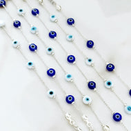 Minimal Evil Eye Bracelet, Dainty Silver Bracelet, Greek Evil Eye Jewelry