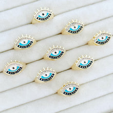 Greek Evil Eye Ring, Gold Stacking Ring, Adjustable Eye Ring, Birthday Gift