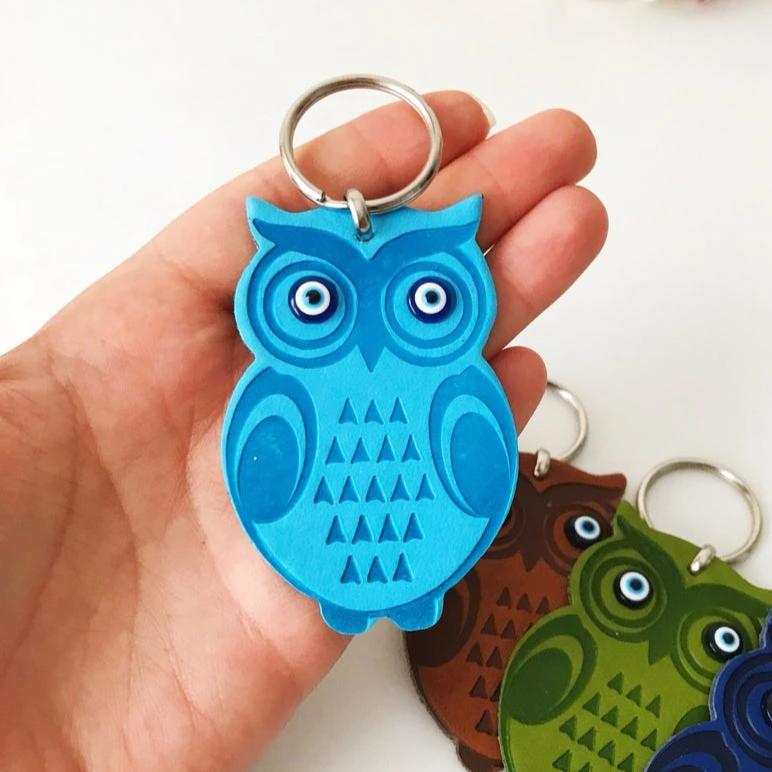 Evileyefavor Evil Eye Owl Keychain
