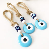 Macrame evil eye turquoise wall hanging - Evileyefavor